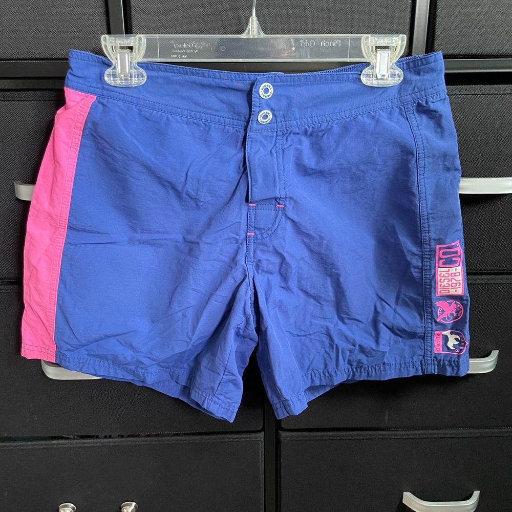 Diesel Jeans Board Shorts Swimsuit Men’s Size Medium Blue Pink.